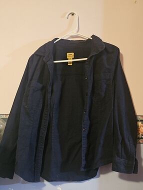 Women's Navy Button-Down Shirt - Classic Long Sleeve